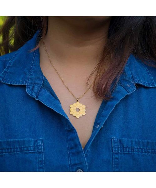 Small James Webb Space Telescope Mirror Pendant | 3D Printed NASA JWST Necklace | James Webb Telescope Jewelry top | Ready to Ship!