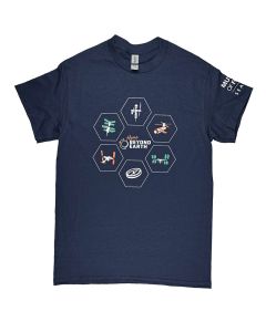 Home Beyond Earth Hexagon Icons Navy Tee