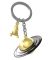 Gold Saturn and Rocket Chrome Keychain