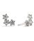 Silver Trio Star Sparkly Stud Earrings