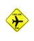 Airplane Crossing Sign Sticker